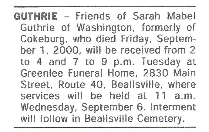 Sarah Mabel Guthrie